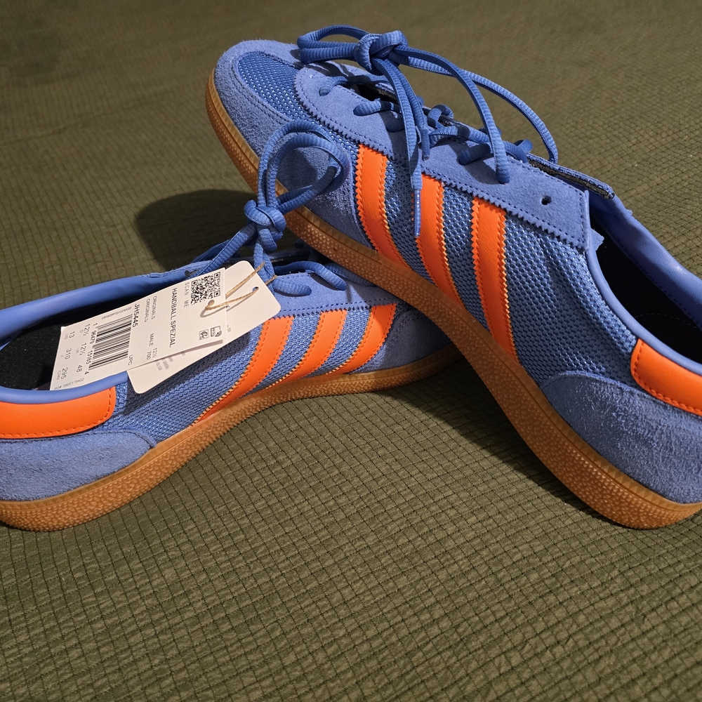 Adidas Men's Vibrant Blue and Orange Sneakers
